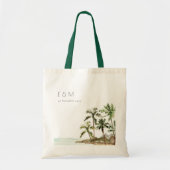 Tropische palmbomen straten zand monogram huwelijk tote bag (Voorkant)