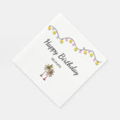 Tropische Palmbomen String Lights Verjaardagsfeest Servet (Hoek)