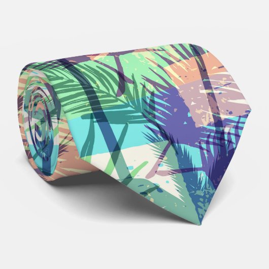 Tropische palmbomen stropdas (Opgerold)