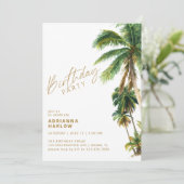 Tropische palmbomen | Summer Beach Verjaardagsfees Kaart (Staand voorkant)