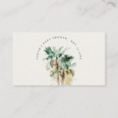 Tropische palmbomen tonen baby shower informatiekaartje (Achterkant)