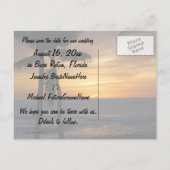 Tropische palmbomen trouwdatum aankondigingskaart (Achterkant)