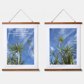 Tropische palmbomen Twain Quote Blue en White Hangend Wandkleed (Dubbel)