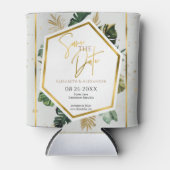 Tropische palmbomen verguld script opslaan van de blikjeskoeler (Voorkant)