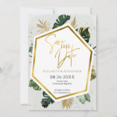 Tropische palmbomen verguld script opslaan van de kaart (Voorkant)