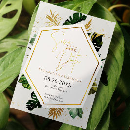 Tropische palmbomen verguld script opslaan van de  kaart