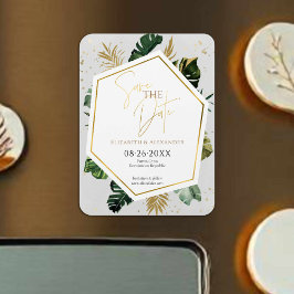 Tropische palmbomen verguld script opslaan van de  magneet