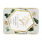 Tropische palmbomen verguld script opslaan van de  magneet (Horizontaal)