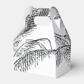 Tropische palmbomen verlaten Abstracte strandbruil Bedankdoosjes (Achterkant)