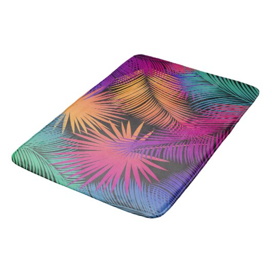 Tropische palmbomen verlaten Oerwoud regenboog Badmat (Gekanteld)