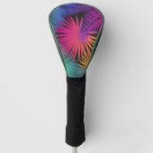 Tropische palmbomen verlaten Oerwoud regenboog Golfheadcover (Voorkant)