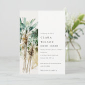 Tropische palmbomen vieren het levensmonument kaart (Staand voorkant)