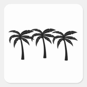 Tropische palmbomen vierkante sticker