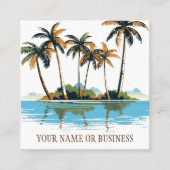 Tropische palmbomen vierkante visitekaartje (Voorkant)