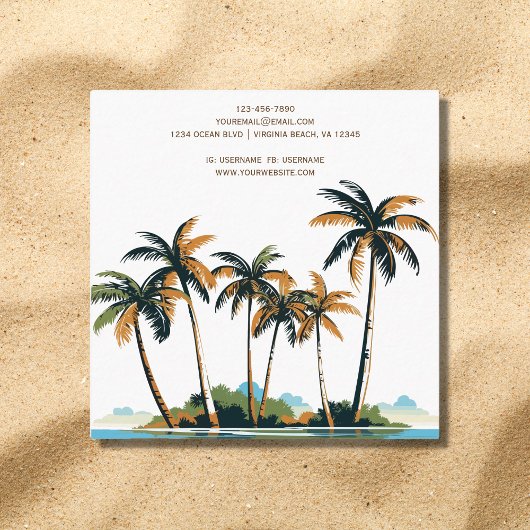Tropische palmbomen vierkante visitekaartje