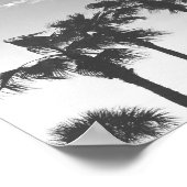 Tropische palmbomen voor de zwarte en witte zonson poster (Hoek)