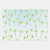 Tropische palmbomen Waterverf blauw ombre Inpakpapier Vel (Voorkant)