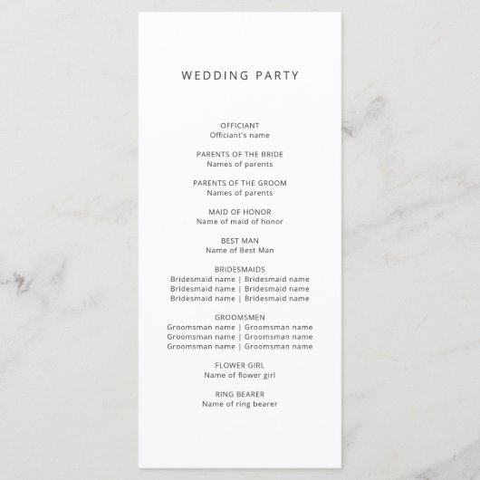 Tropische palmbomen Waterverf bruiloft Programmakaart (Achterkant)