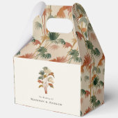 Tropische palmbomen Waterverf Pastel Boho bruiloft Bedankdoosjes (Achterkant)