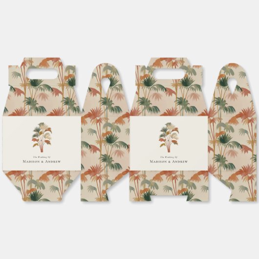 Tropische palmbomen Waterverf Pastel Boho bruiloft Bedankdoosjes (Ongevouwen)