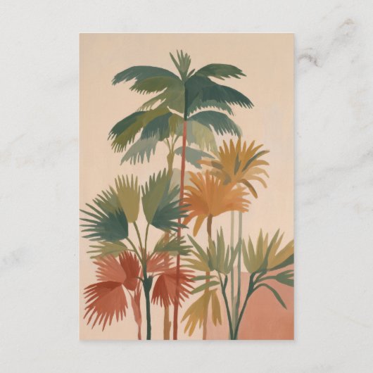 Tropische palmbomen Waterverf Pastel Boho bruiloft Informatiekaartje (Achterkant)