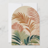 Tropische palmbomen Waterverf Pastel Boho bruiloft Kaart (Achterkant)