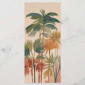 Tropische palmbomen Waterverf Pastel Boho bruiloft Menu (Achterkant)