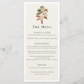 Tropische palmbomen Waterverf Pastel Boho bruiloft Menu (Voorkant)