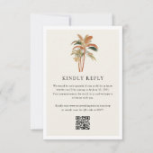 Tropische palmbomen Waterverf Pastel Boho bruiloft RSVP Kaartje (Voorkant)