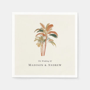 Tropische palmbomen Waterverf Pastel Boho bruiloft Servet
