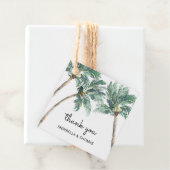 Tropische palmbomen Waterverf strand bruiloft Bedankjes Labels (In situ)