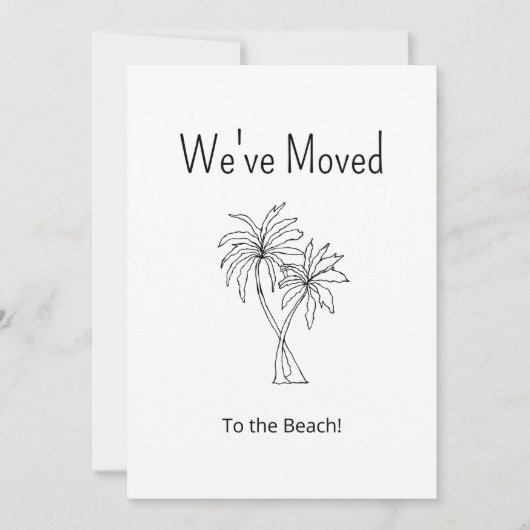 Tropische palmbomen We hebben het strand verplaats Aankondiging (Voorkant)