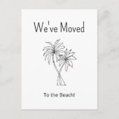 Tropische palmbomen We hebben het strand verplaats Aankondigingskaart (Voorkant)