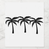 Tropische palmbomen wijn etiket (Enkel label)