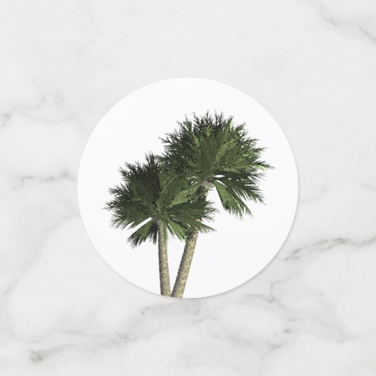 Tropische Palmbomen Witte Elegante Tafel Decor Confetti (Kleine voorkant)