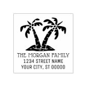 Tropische palmbomen Zeekust Strand Naam Adres  Rubberstempel (Afrduk)