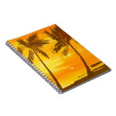 Tropische palmbomen Zomer achtergrond Notitieboek (Rechterzijde)
