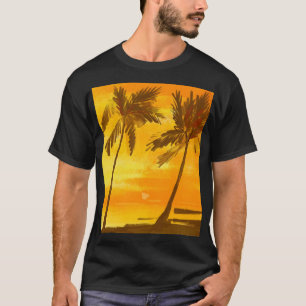 Tropische palmbomen Zomer achtergrond T-shirt