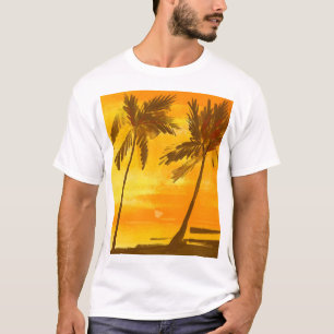 Tropische palmbomen Zomer achtergrond T-shirt