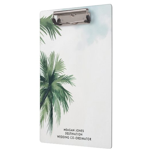 Tropische palmbomen zomer bruiloft coördinator klembord (Links)