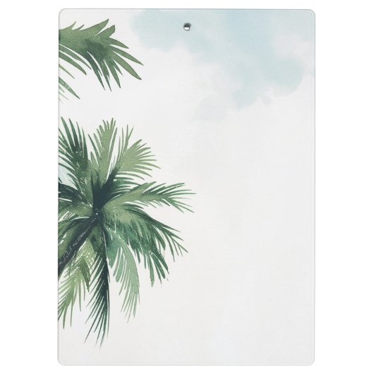 Tropische palmbomen zomer bruiloft coördinator klembord (Achterkant)