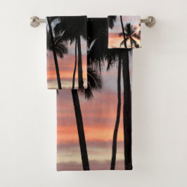 Tropische palmbomen zonsondergang bad handdoek