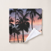 Tropische palmbomen zonsondergang bad handdoek (Wasdoekje)