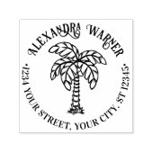 Tropische palmboom #3 Naam Retouradres  Zelfinktende Stempel (Design)