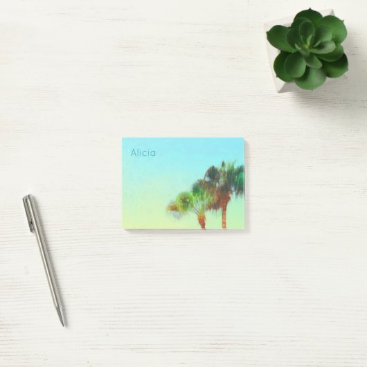 tropische palmboom aangepast bericht post-it® notes (Kantoor)