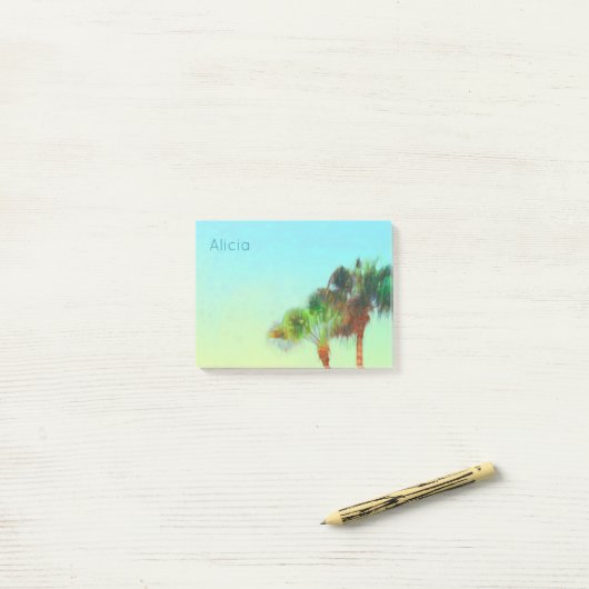 tropische palmboom aangepast bericht post-it® notes (Op bureau)
