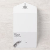 Tropische palmboom abstract handgetekende trouw all in one uitnodiging (Buitenkant)