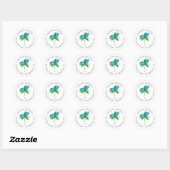 Tropische palmboom adreslabels ronde sticker (Vel)
