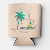 Tropische palmboom Ananas Vrolijk Kerstfeest Blikjeskoeler (Voorkant)