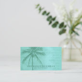 Tropische palmboom Aqua Green Visitekaartje (Staand voorkant)